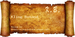 Kling Botond névjegykártya